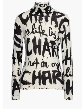 Diane Von Furstenberg Brandy Merino Wool Graffiti Sweater